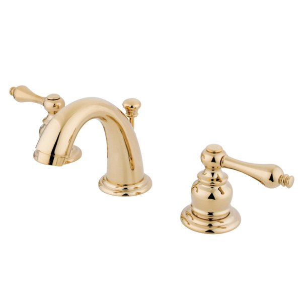 Kingston Brass KB912AL English Country Widespread Bathroom Faucet, Polished Brass KB912AL